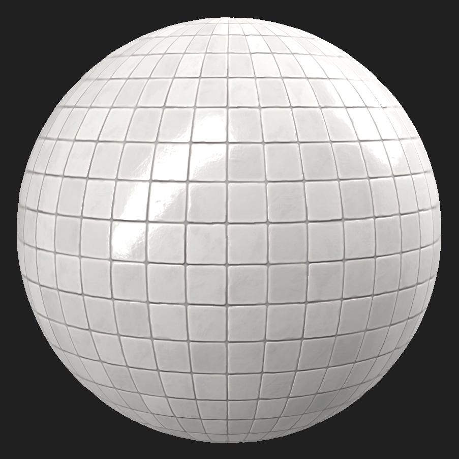【FREE】やわらか白タイルテクスチャ【PBR+2D】