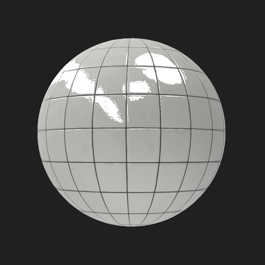 【FREE】シンプルつや白タイルマテリアルテクスチャ