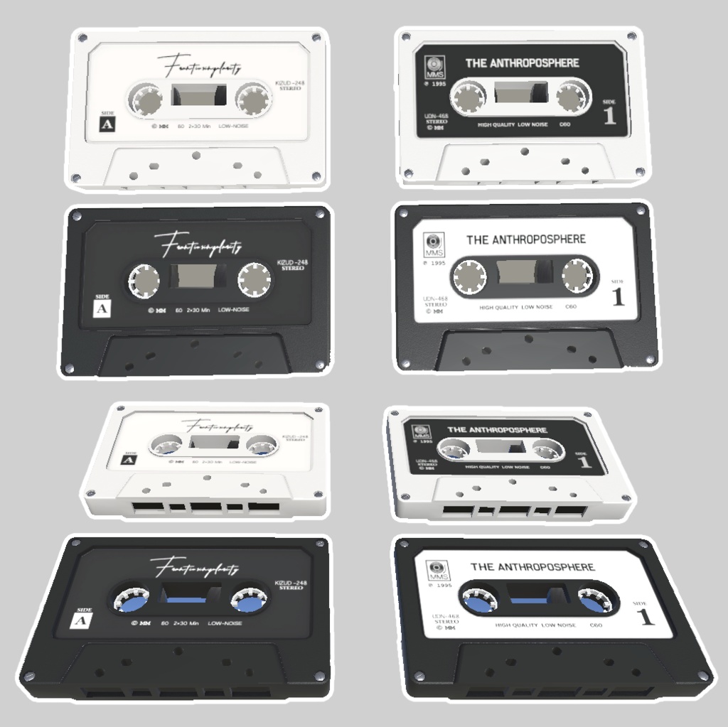 【VRChat】それっぽいラベルの90's風カセットテープ