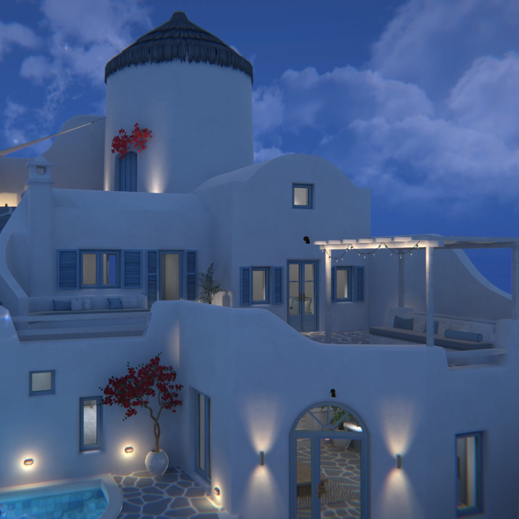 【VRChat】サントリーニ風ヴィラワールド