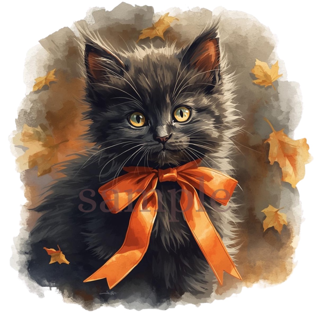 【商用OK】子猫のハロウィンクリップアート30枚セット|PNG透過素材