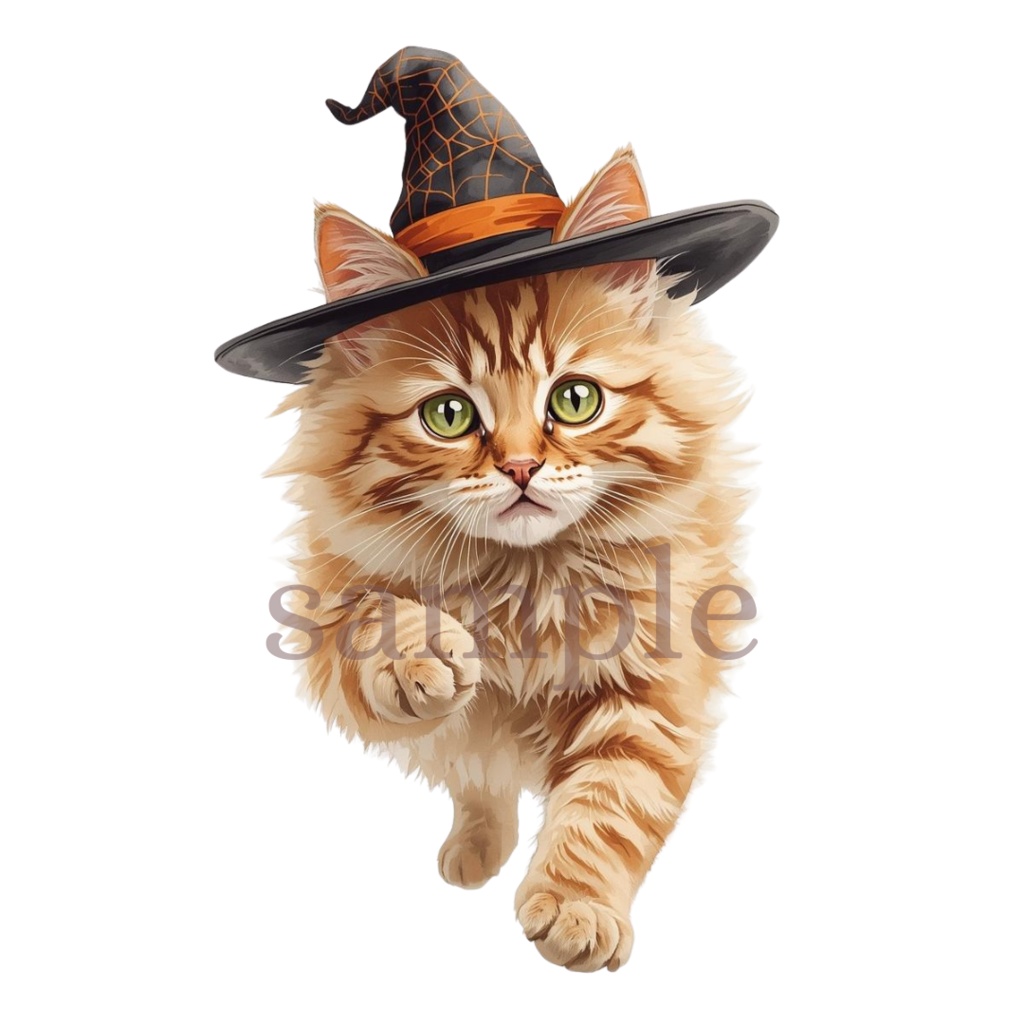 【商用OK】子猫のハロウィンクリップアート30枚セット|PNG透過素材