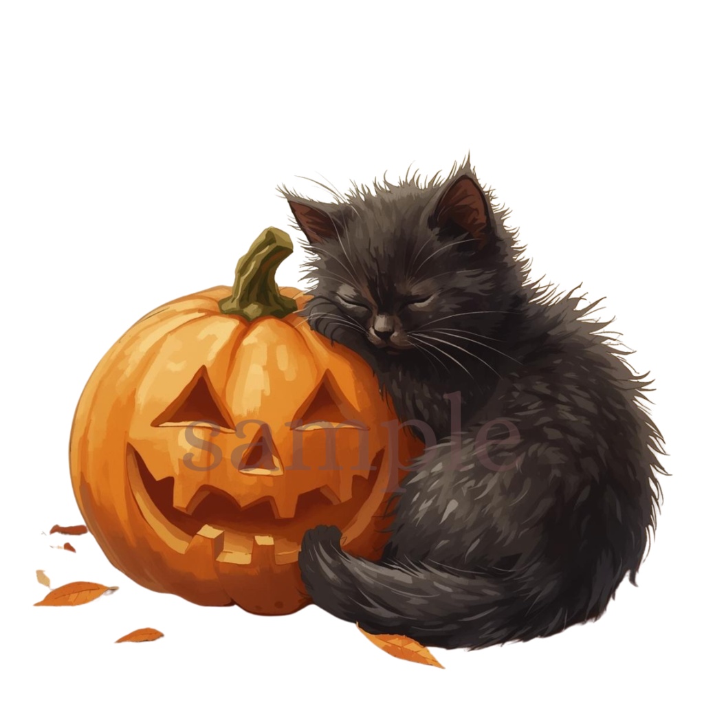 【商用OK】子猫のハロウィンクリップアート30枚セット|PNG透過素材