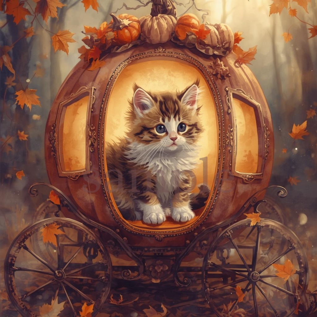 【商用OK】子猫のハロウィンクリップアート30枚セット|PNG透過素材