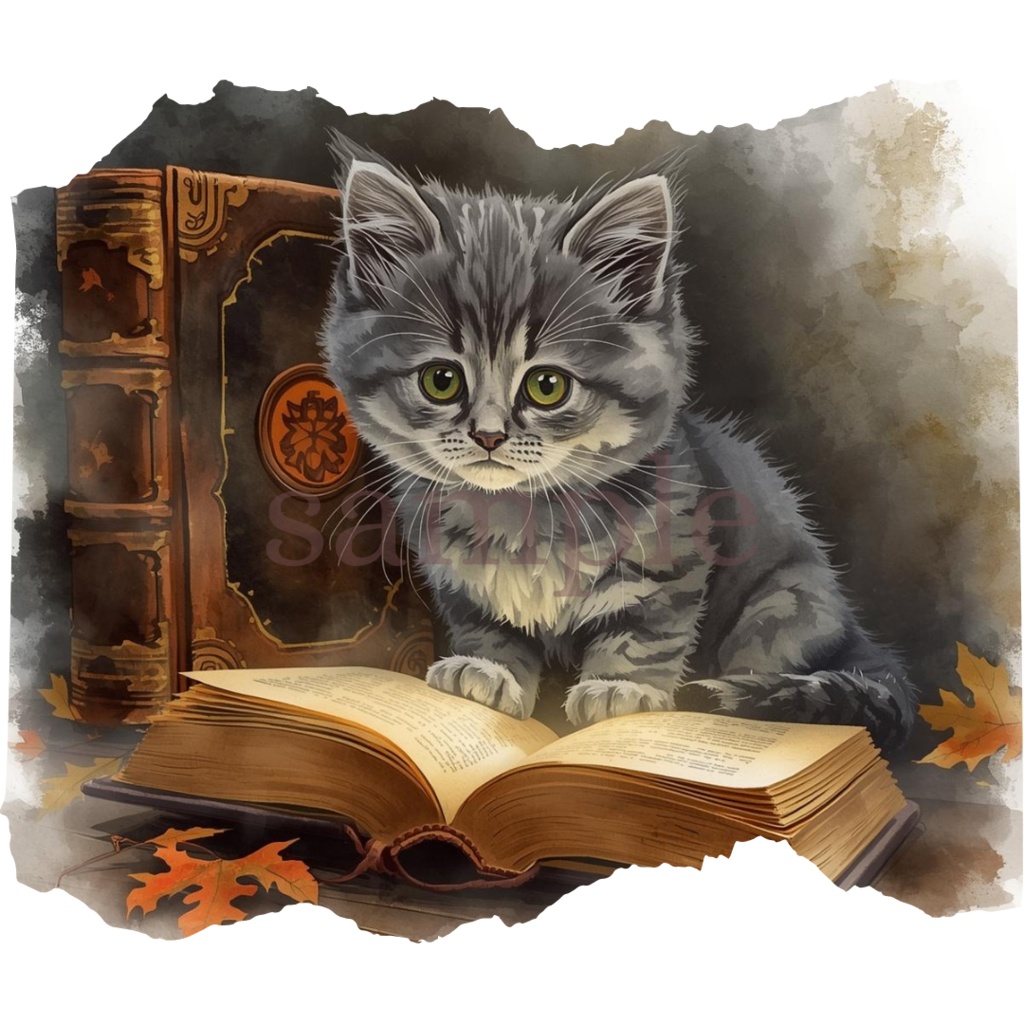 【商用OK】子猫のハロウィンクリップアート30枚セット|PNG透過素材