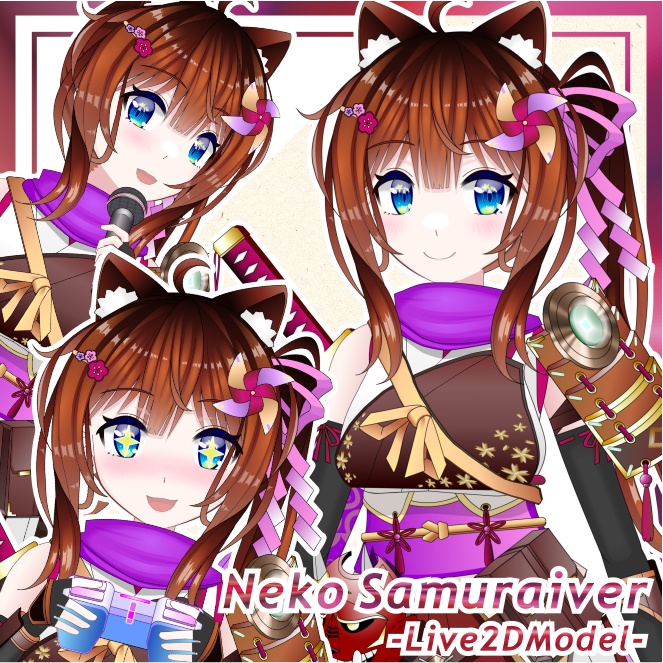 【限定1点】Live2Dモデル_猫サムライバ～【VTS/nizimaLIVE】