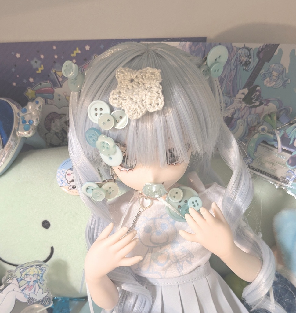 ◎ボタピン◎(水色)4つセット❢