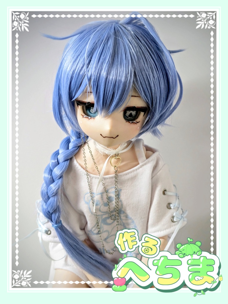 全方面セット 片方インテイク ウルフカット 三つ編みウィッグ M字前髪