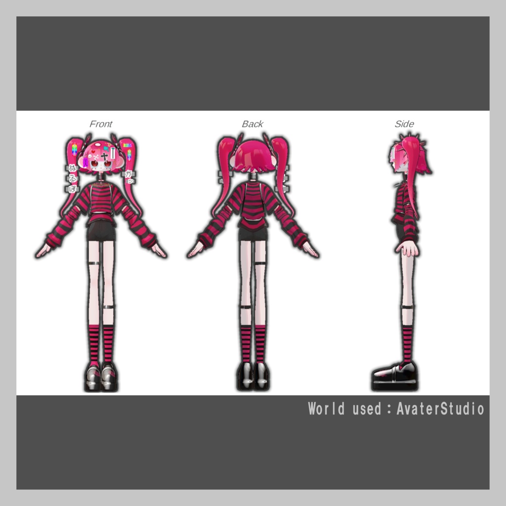 【無料】VRchat用3Dアバター『デコラティ・ゴス=パンキ / Decoratie・GothPunki』