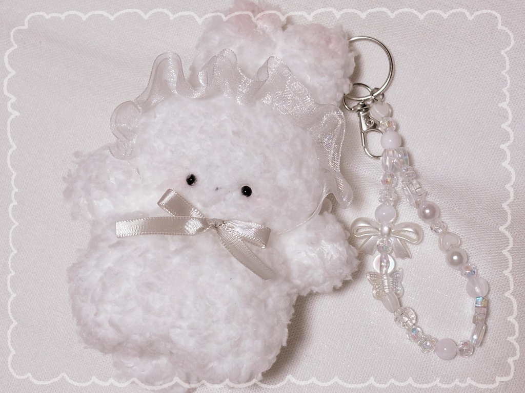 【一点のみ】ハンドメイド*うさぎのマスコットキーホルダー*