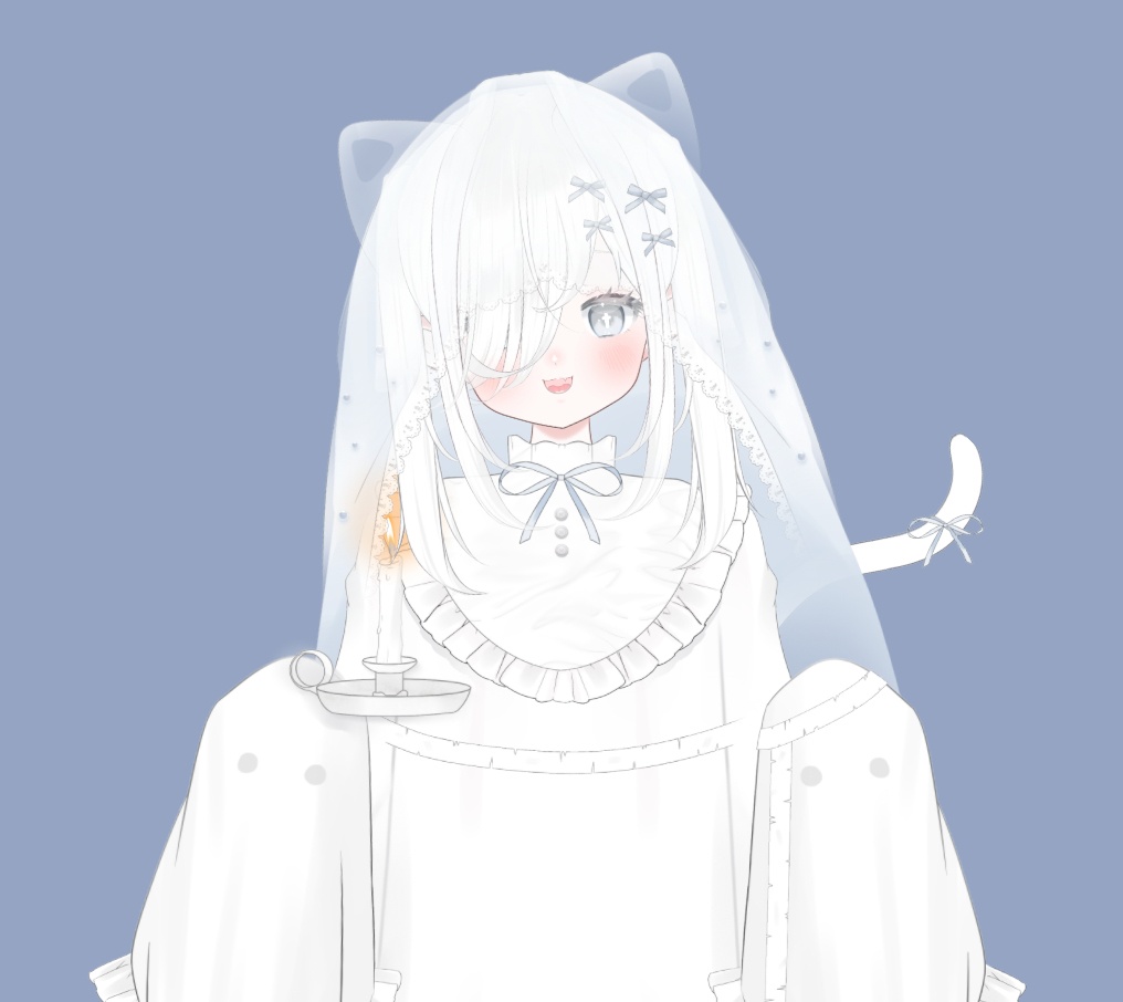 【限定一点】著作権讓渡、透き通る儚い猫のオバケちゃん【Live2Dモデル】