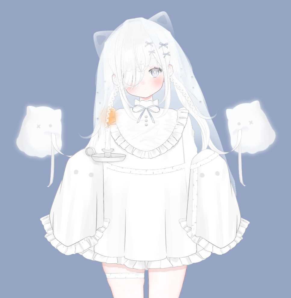 【限定一点】著作権讓渡、透き通る儚い猫のオバケちゃん【Live2Dモデル】