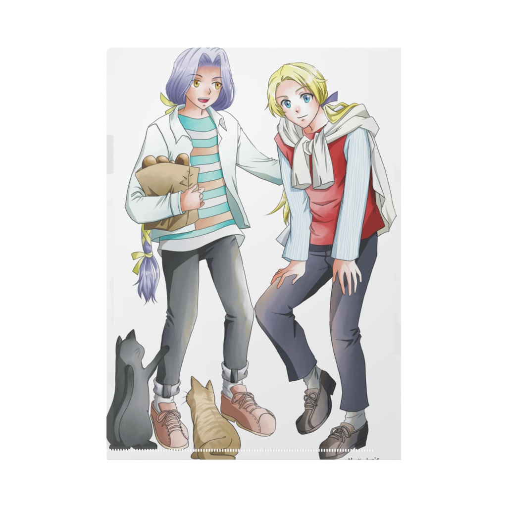 クリアファイル(聖剣伝説3 ホークアイ&イーグル 現パロ)