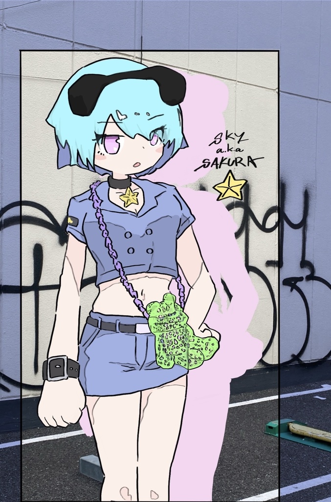 さくら　スプレー美装地域貢献　ステッカー