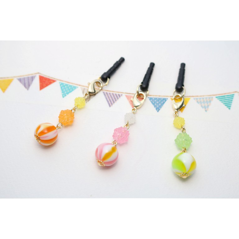 こんぺいとうと飴玉のイヤホンジャックアクセサリー