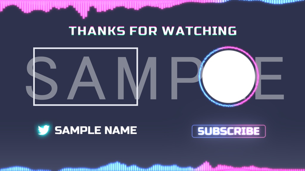 クールな終了画面【YouTube向け】【選べるSNSアイコン配置】