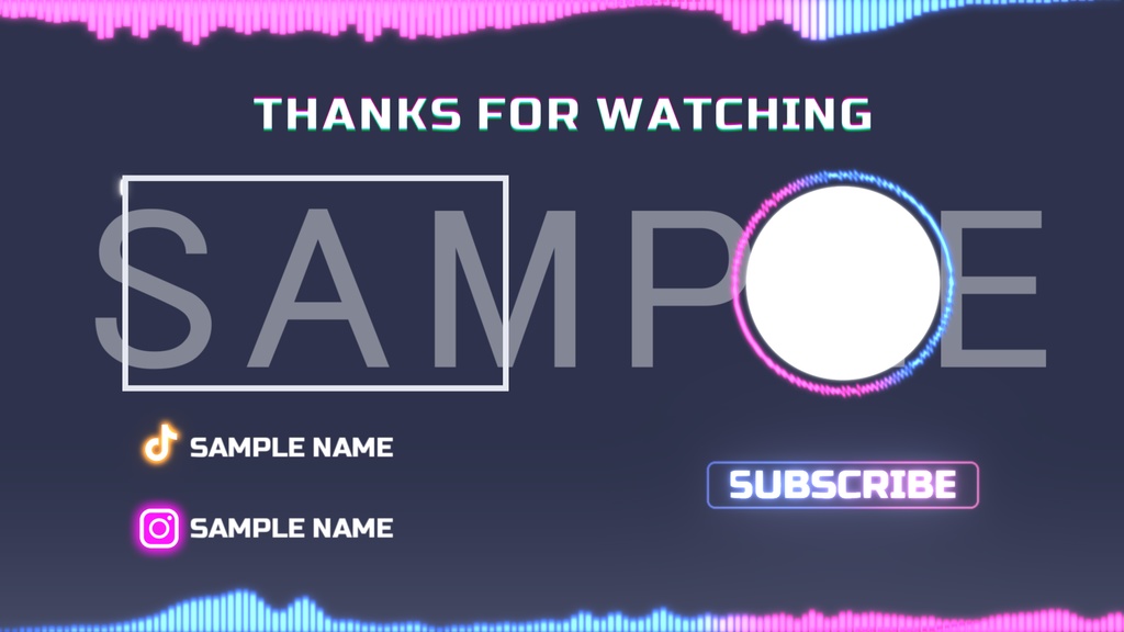 クールな終了画面【YouTube向け】【選べるSNSアイコン配置】