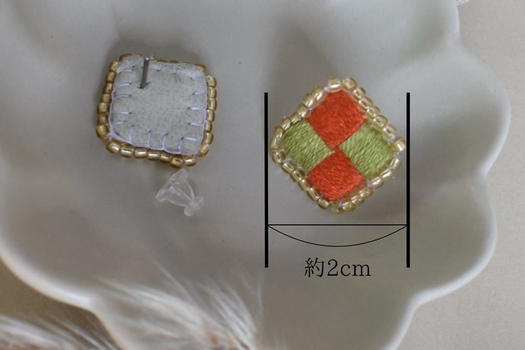【💚とどちわ2🧡】概念とどち💚🧡スクエア刺繍イヤリング・ピアス【匿名配送】