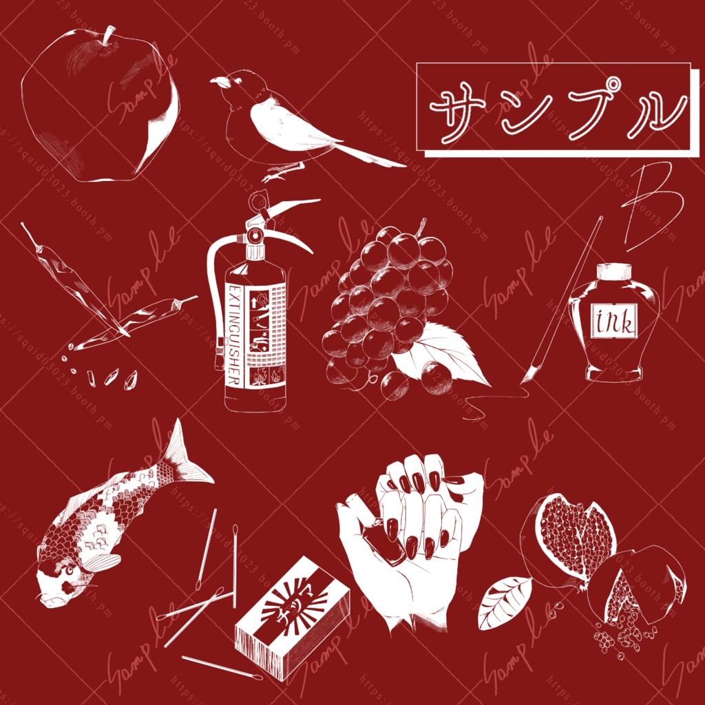 赤にまつわるイラスト素材