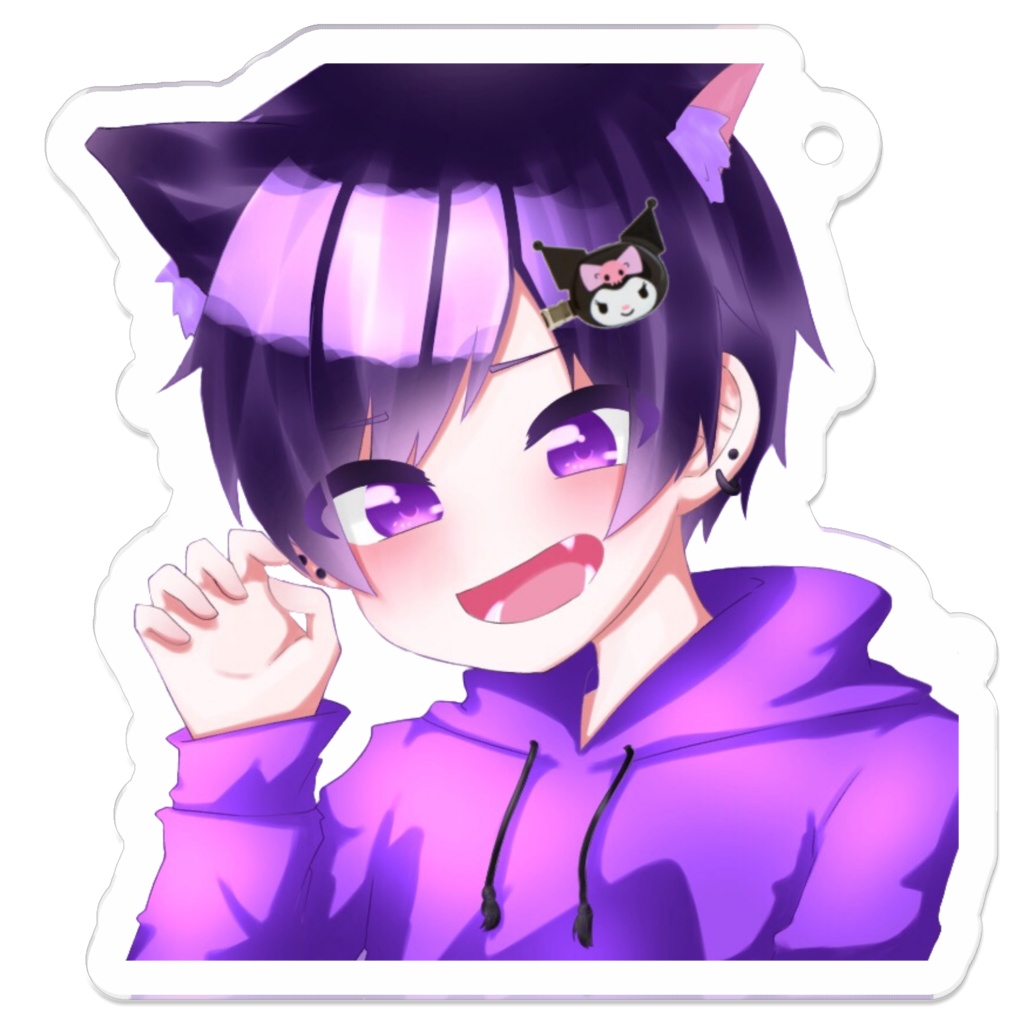 琥珀アクリルキーホルダー