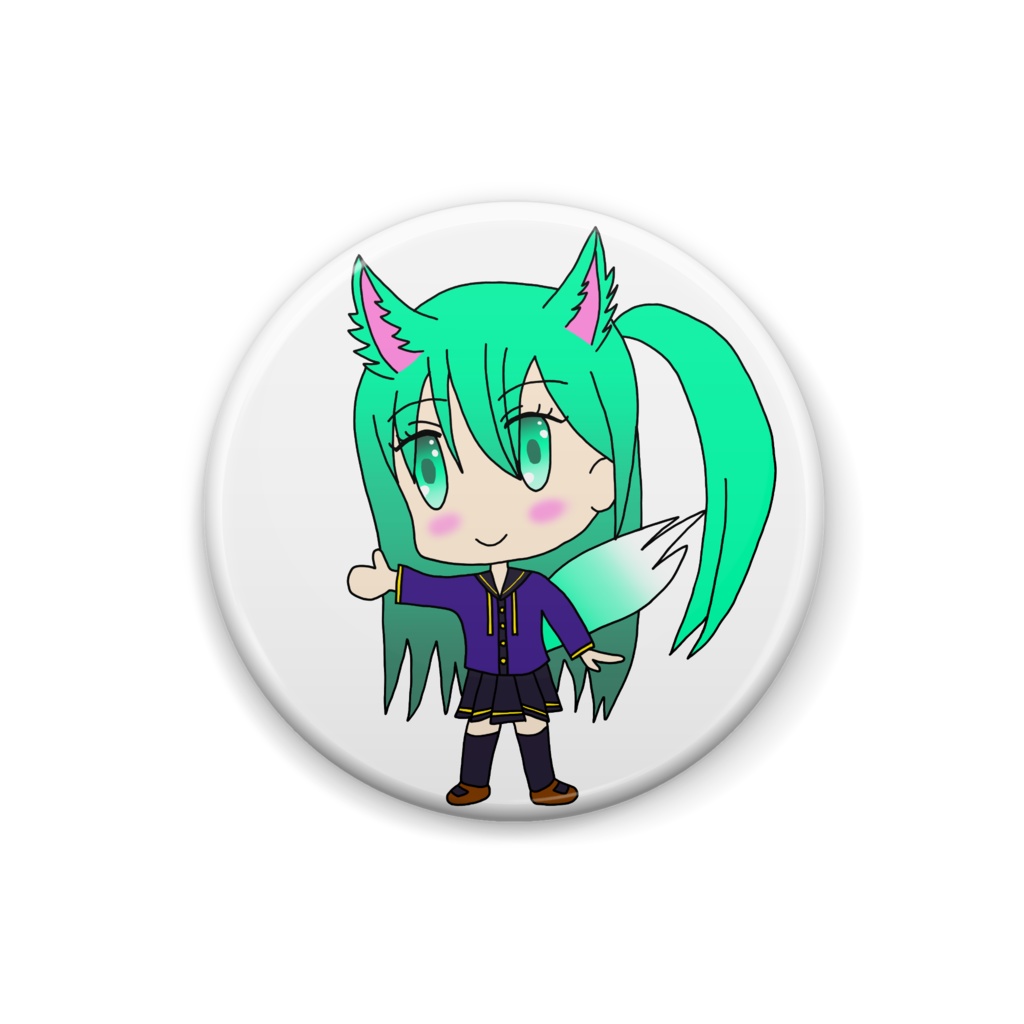 初めて描いたSDキャラ缶バッジ