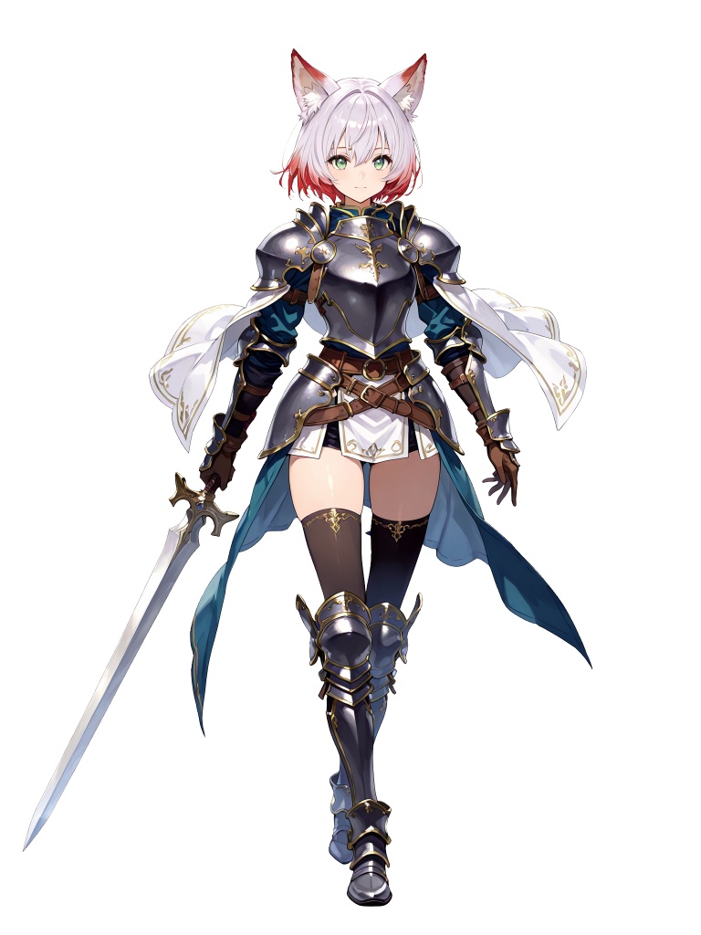 【立ち絵素材】獣人の女性重戦士/24枚【ファンタジー】