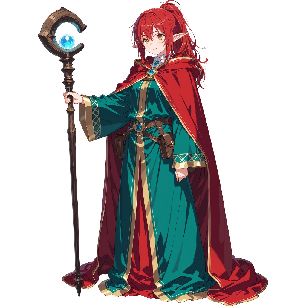 【立ち絵素材】エルフの魔法使い64枚【ファンタジー】