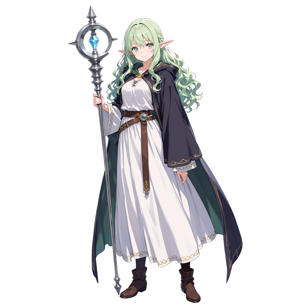 【立ち絵素材】エルフの魔法使い64枚【ファンタジー】