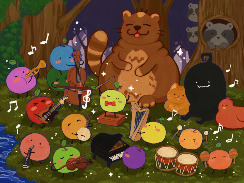 【Stardew Valley】ジュニモオーケストラクリアファイル/Junimo's orchestra