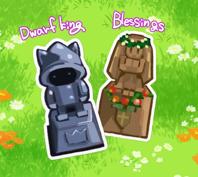 【Stardew Valley】熟練の像達ステッカー/Statue Of The Dwarf King & Blessings 