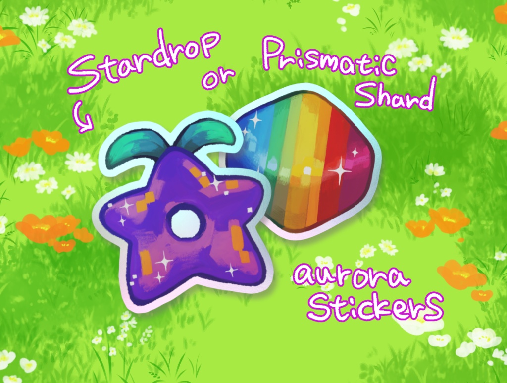 【Stardew Valley】スペシャルアイテムステッカー/ Stardrop and Prismatic Shard