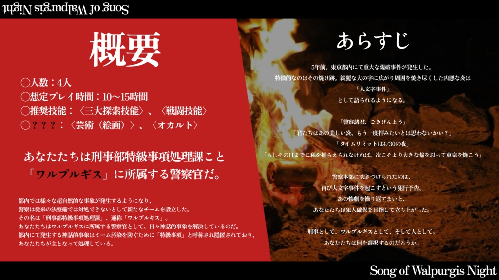 【未公開】【CoC6th】謡うワルプルギス【クトゥルフ神話TRPG】