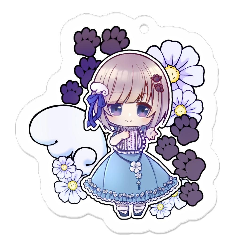 しろのアクリルキーホルダー(｀・ω・´)