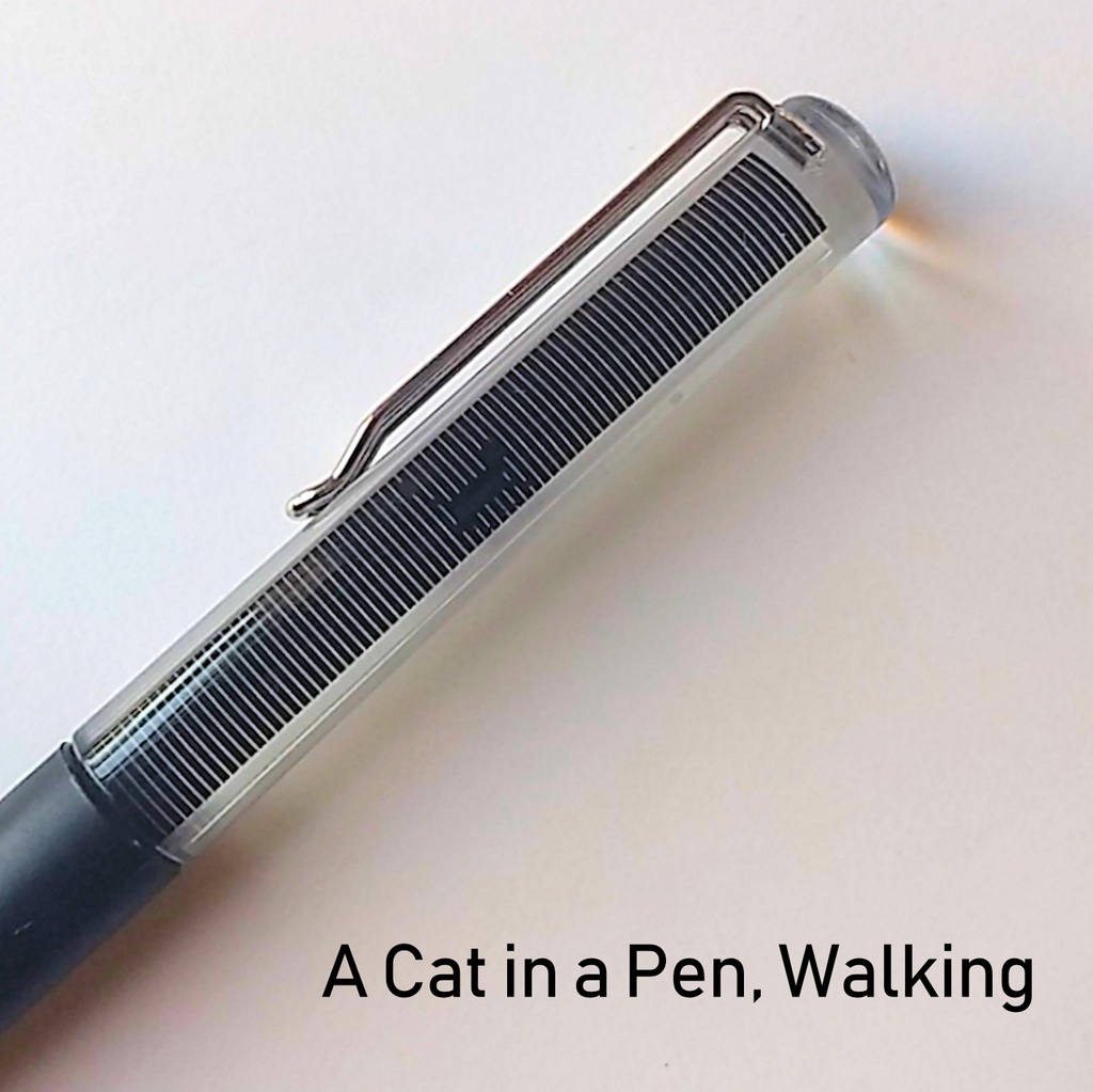 アニメーションフローティングペン / A Cat in a Pen, Walking