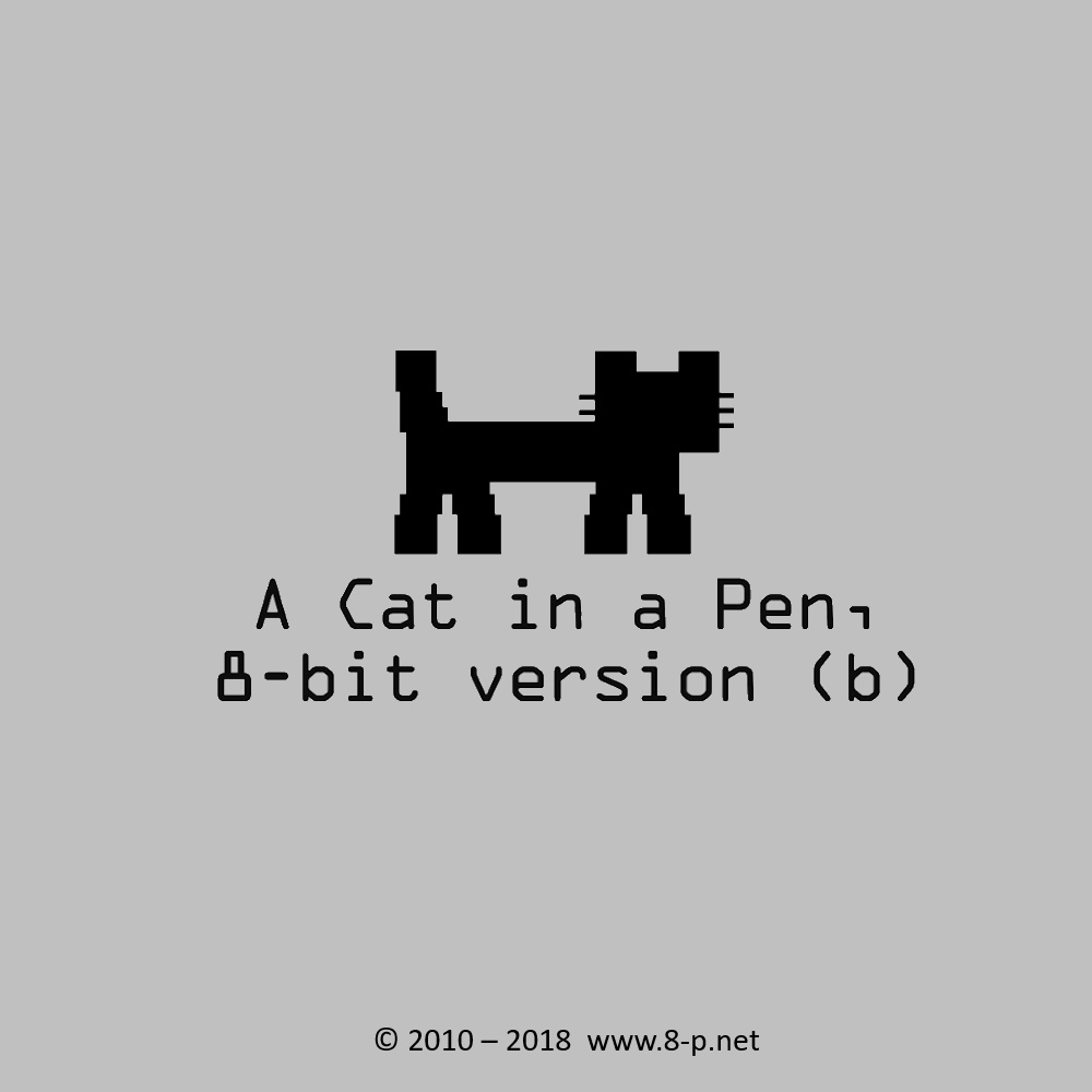 アニメーションフローティングペン / A Cat in a Pen, 8-bit version (black)