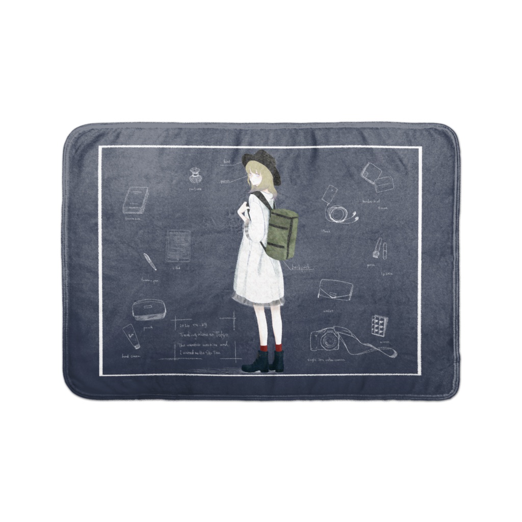 「travel ;)」ブランケット