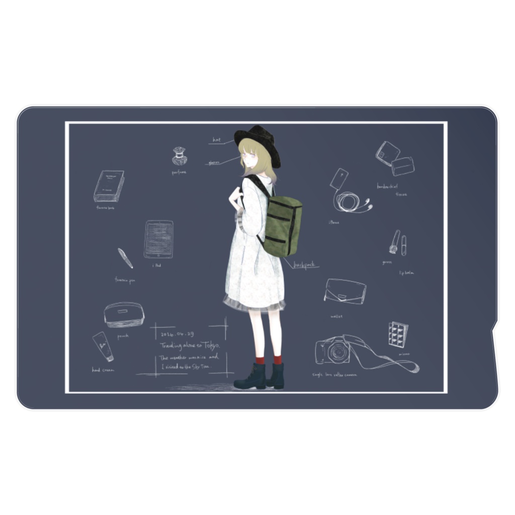 「travel ;)」ICカードステッカー