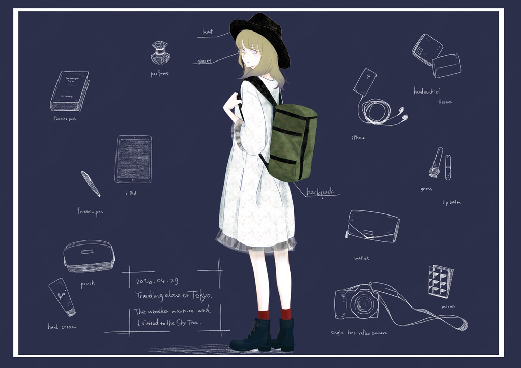 「travel ;)」ICカードステッカー