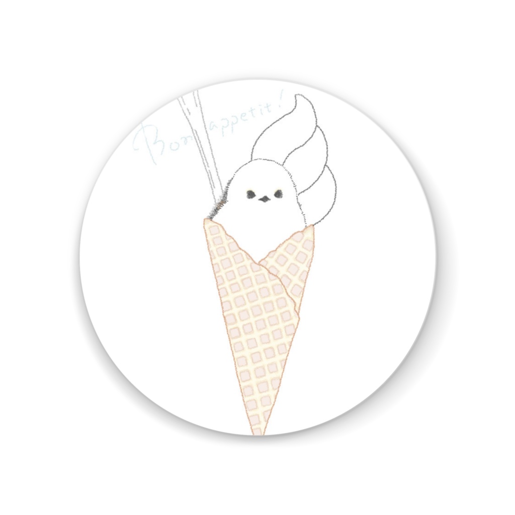 シマエナガアイスクリーム【缶ミラー】