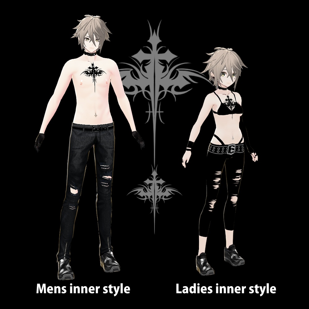 《 VRoid テクスチャ 》レイヤードパーカーレザージャケット_XENOGRAPH_04