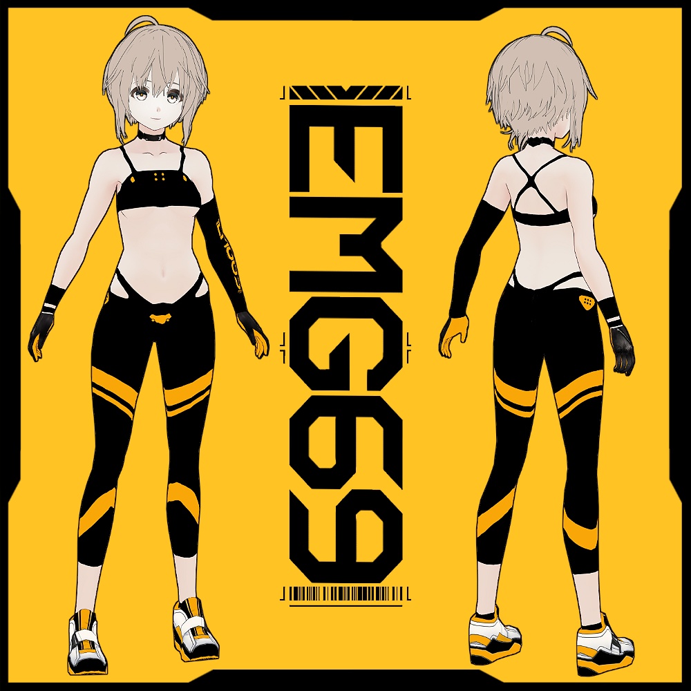 《 VRoid テクスチャ 》EMG69アタッチメントテックパーカー& インナースタイル&スニーカー