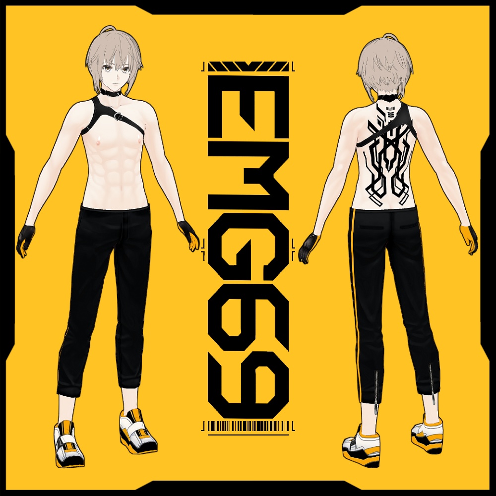 《 VRoid テクスチャ 》EMG69アタッチメントテックパーカー& インナースタイル&スニーカー