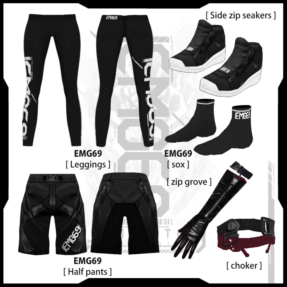 《 VRoid テクスチャ 》XENOGRAPH / EMG69セット + 改変デカール