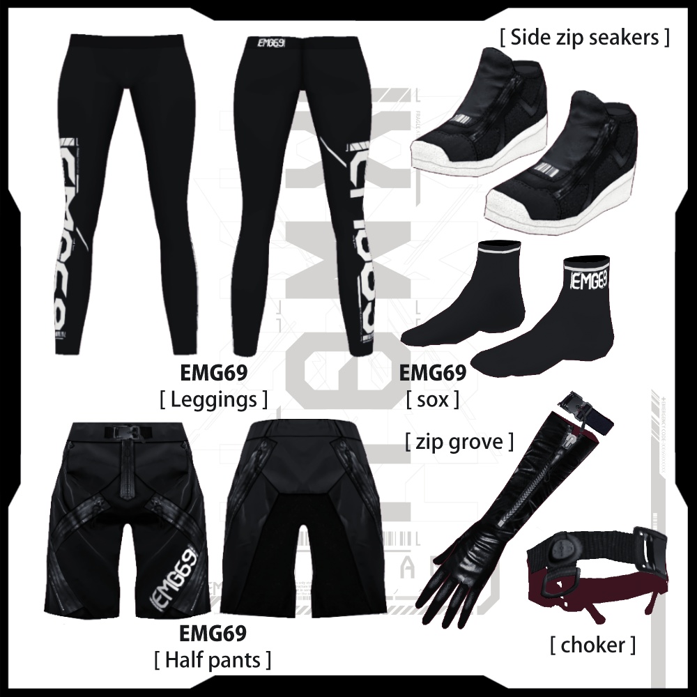 《 VRoid テクスチャ 》XENOGRAPH / ver1.5&2.0セット + 改変デカール + オリジナルフォント