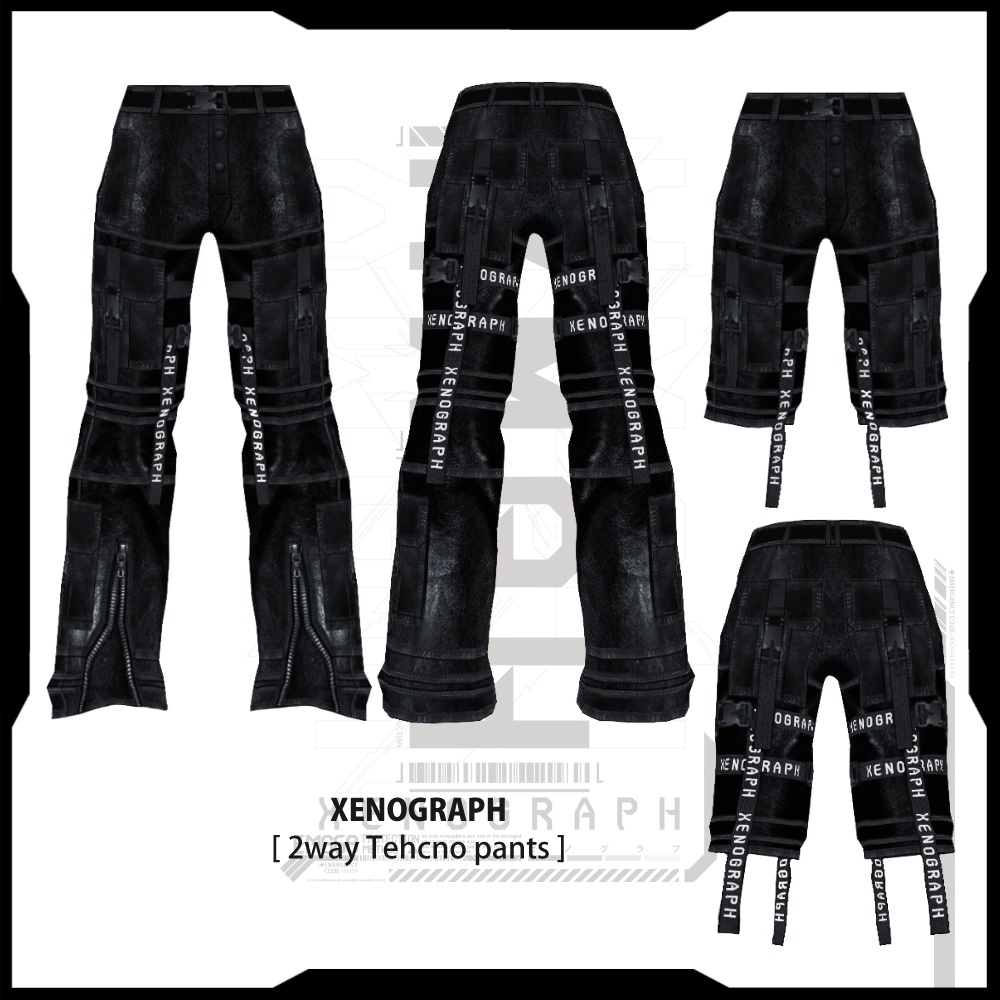 《 VRoid テクスチャ 》XENOGRAPH / ver1.5&2.0セット + 改変デカール + オリジナルフォント