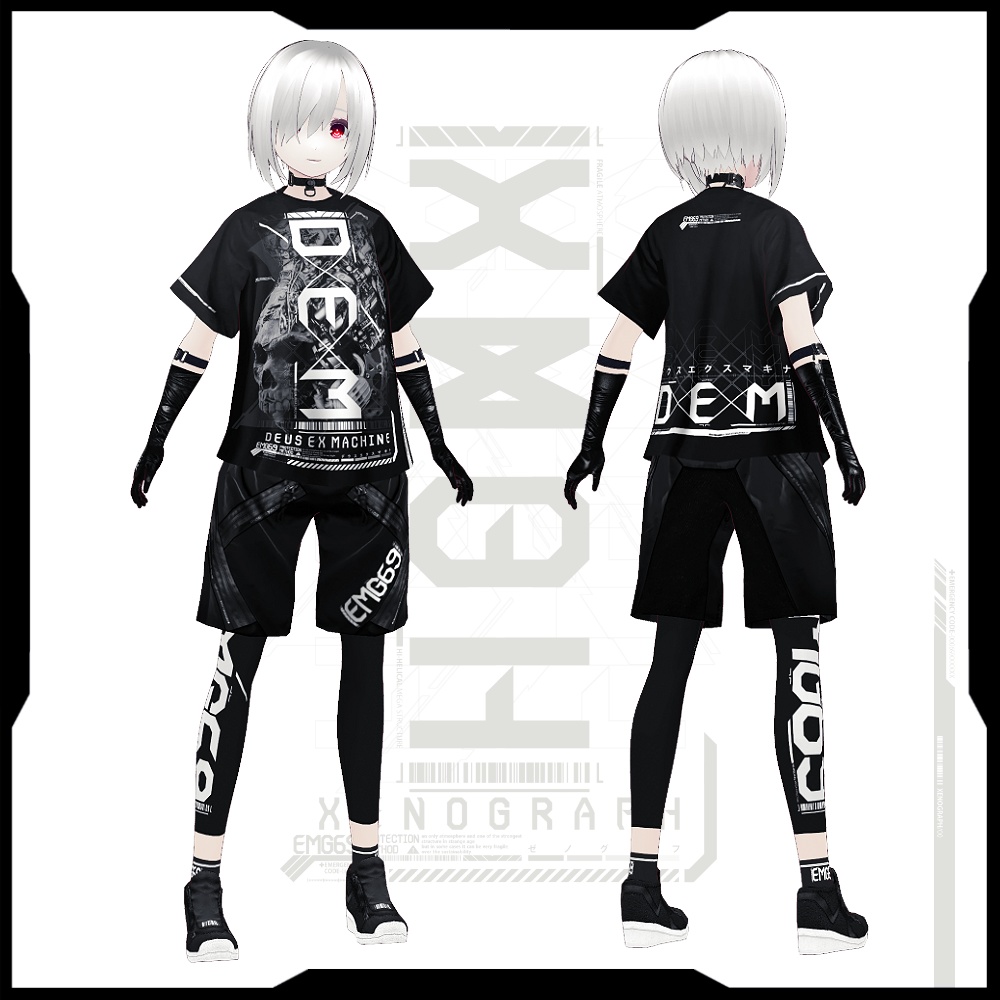 《 VRoid テクスチャ & デカールセット》AMN x DEM x ELECT.C