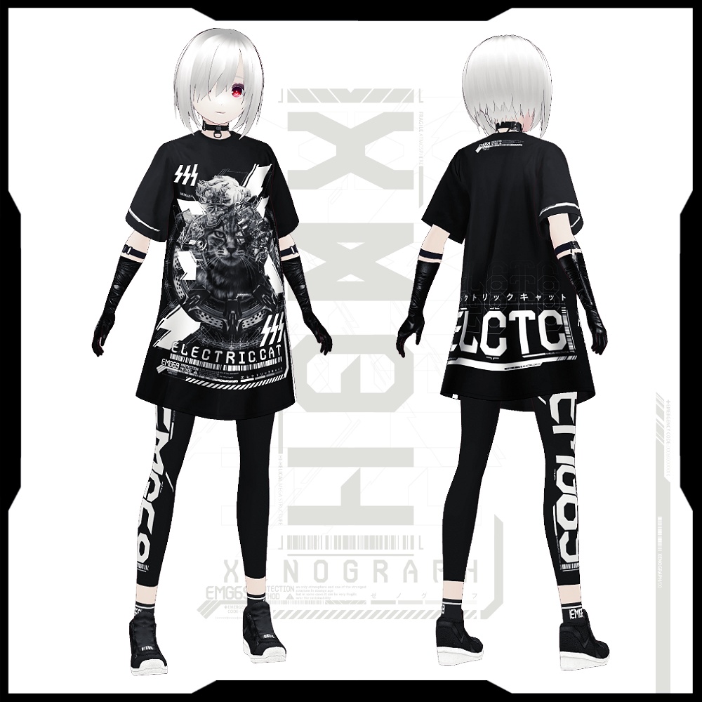 《 VRoid テクスチャ & デカールセット》AMN x DEM x ELECT.C