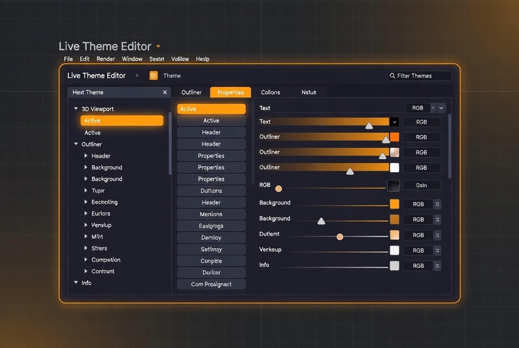 Live Theme Editor | blenderのテーマ編集用アドオン