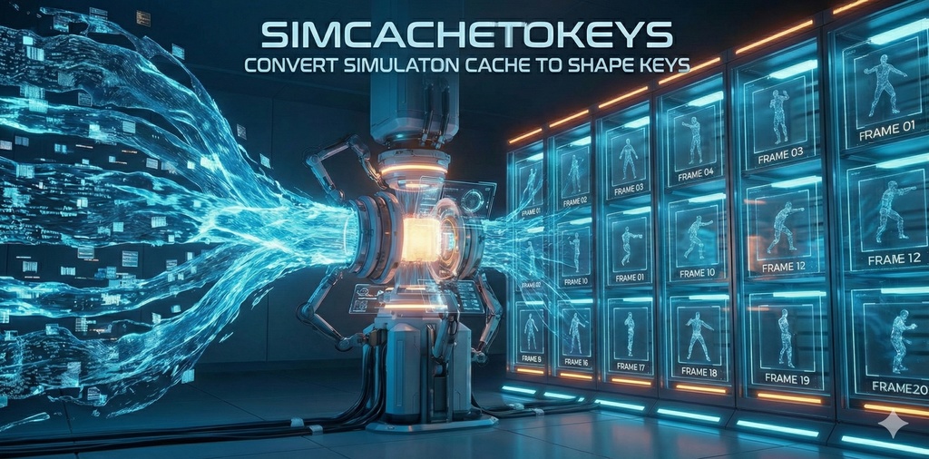 SimCache2Keys | クロスシミュレーションやGNシミュレーションノードをシェイプキーにベイクします