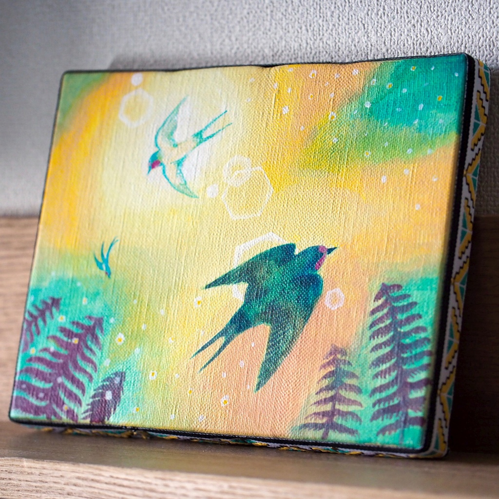 原画》旋回ツバメ《キャンバスsizeF0号》